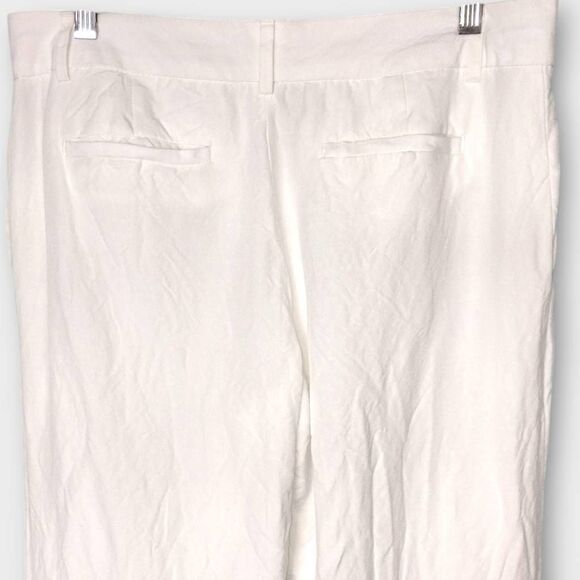 Banana‎ Republic Womens Pants Sz 14 White Linen Lined Wide Leg Dressy Classicore - Picture 5 of 13